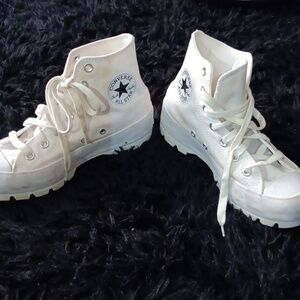 Coverse all star platform all white sneakers size us 7